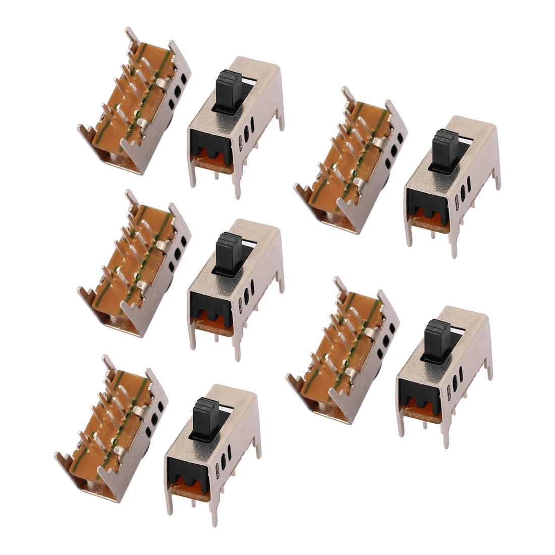 Uxcell 20Pcs 3 Position 8P 2P3T Panel Mount Mini Slide Switch Latching Power Switch
