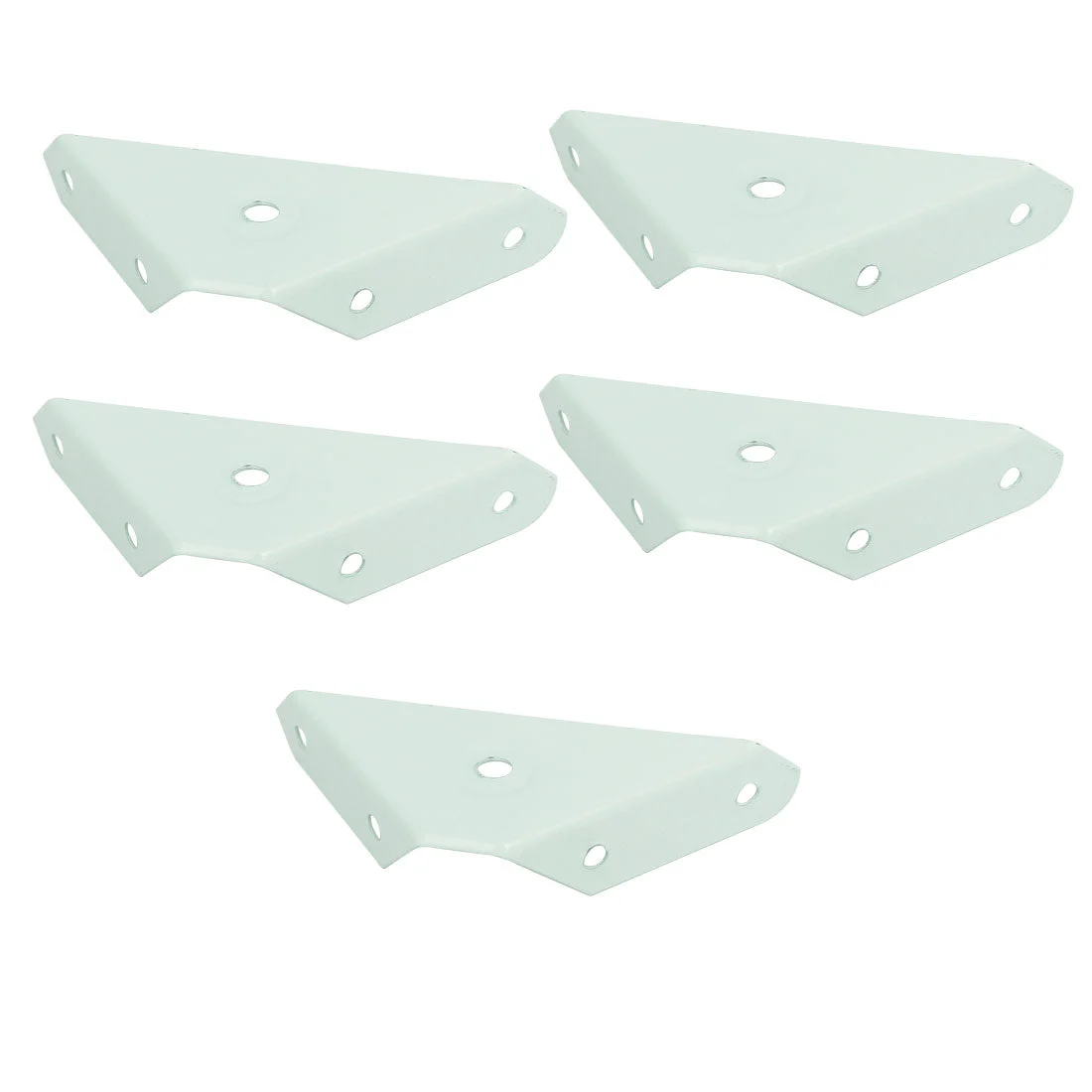 Metal Triangular Flange Corner Brace Angle Bracket White 99mmx60mmx18mm 5pcs