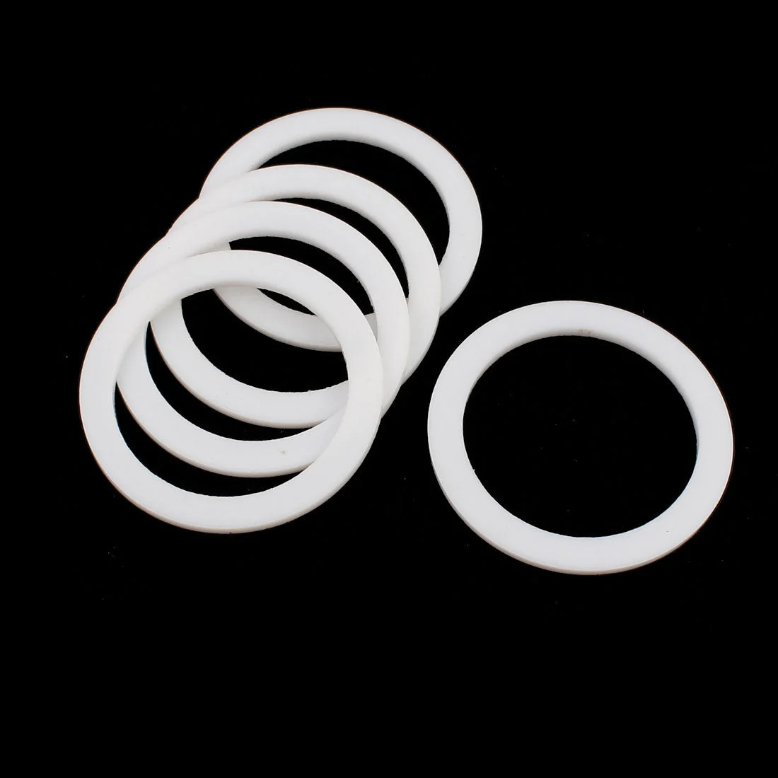 5Pcs 45x35x2mm Flange PTFE Sealing Gasket Pipe Fitting Ferrule White