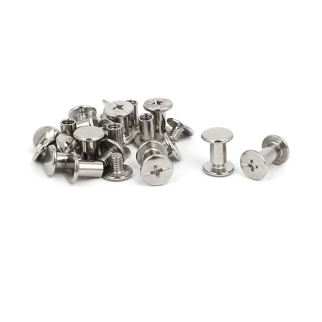 M4x8mm Nickel Plated Phillips Cap Binding Screws Posts Barrel Nuts 15pcs