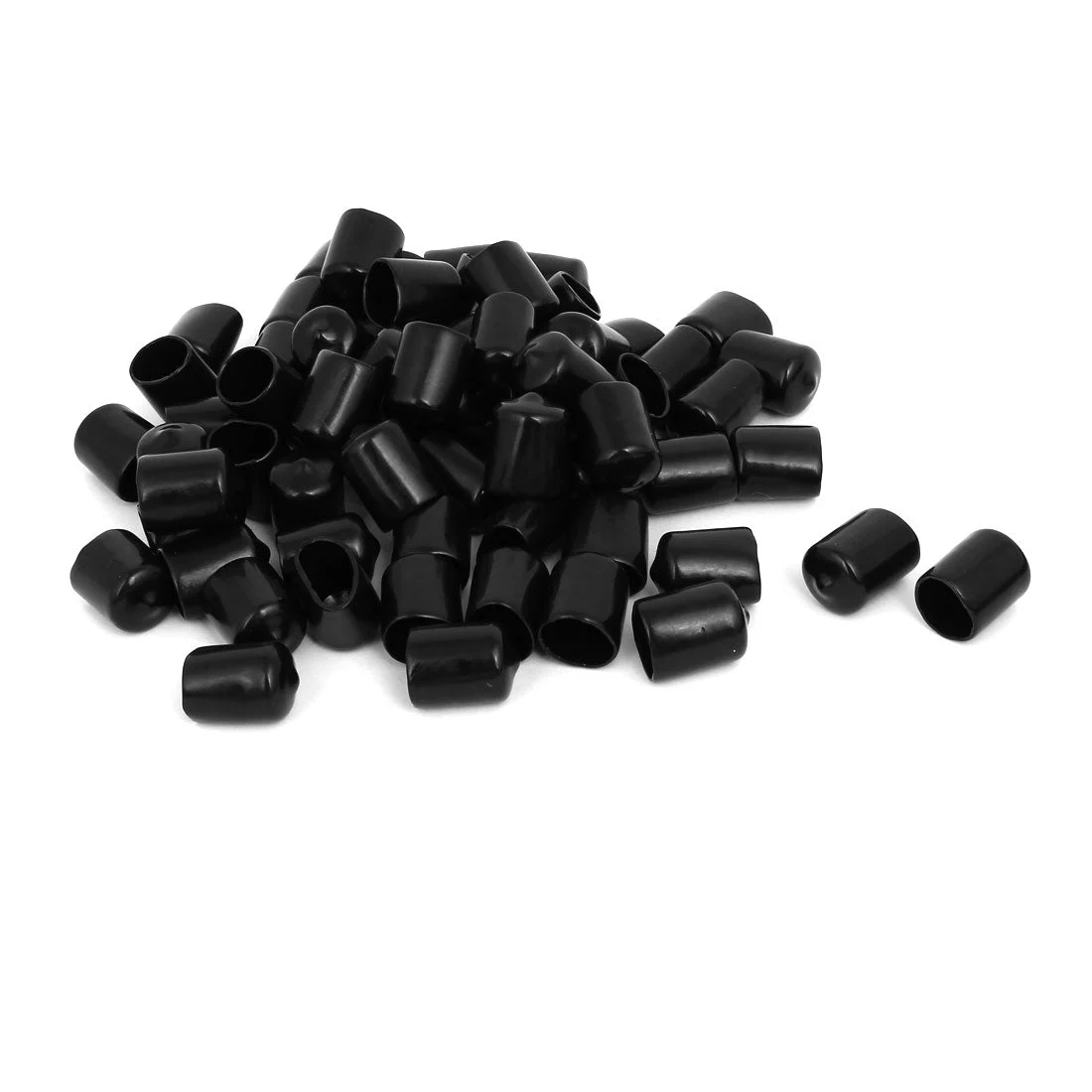 16mm Inner Dia Rubber Hose End Cap Screw Thread Protector Cover Black 100pcs
