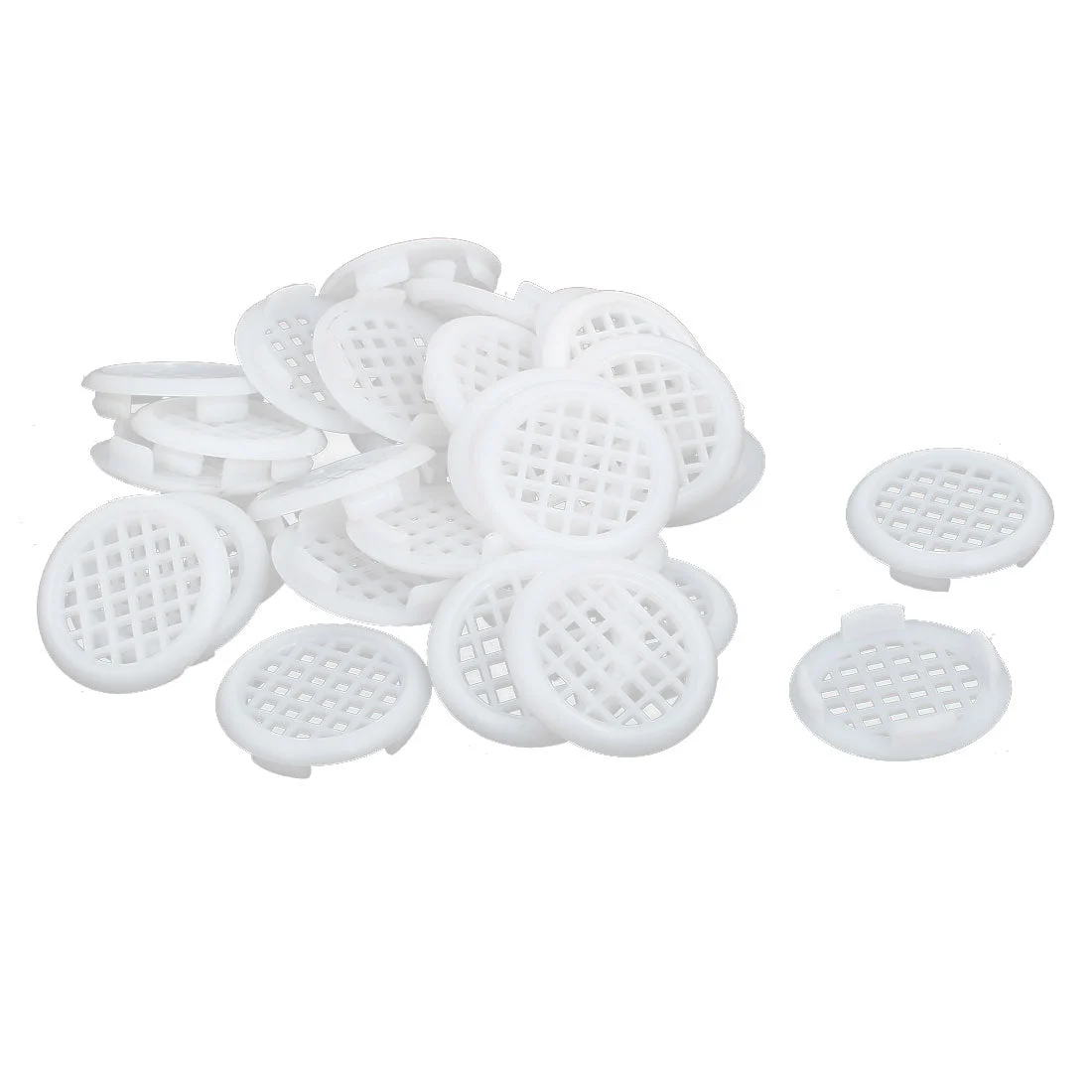 Shoes Cabinet Plastic Square Mesh Hole Air Vent Louver Cover White 31mm Dia 30pcs