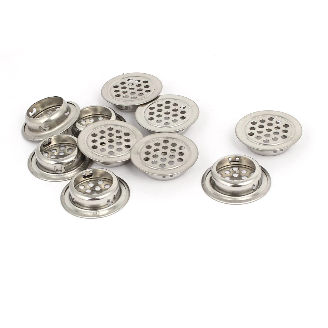 25mm Bottom Dia Stainless Steel Round Shaped Mesh Hole Air Vent Louver 10pcs