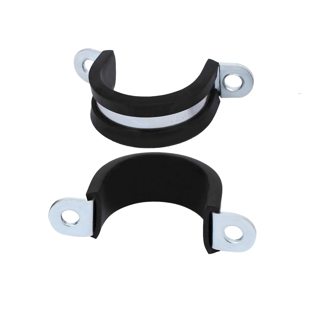 M32 EPDM Rubber Lined U Shaped Pipe Tube Strap Clamps Clips Fasteners 2pcs