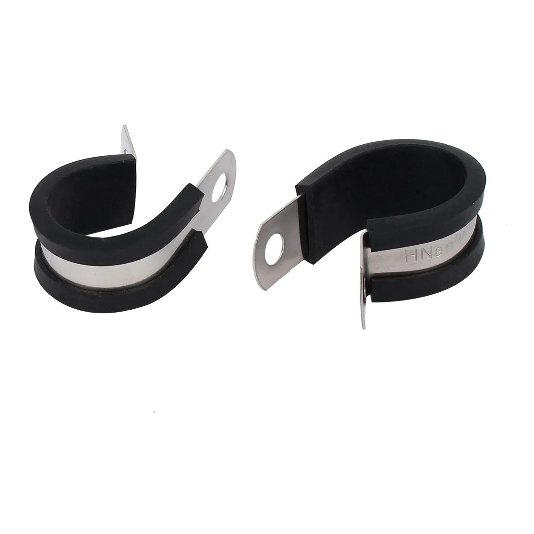 22mm Dia EPDM Rubber Lined P Clips Cable Hose Pipe Clamps Holder 2pcs