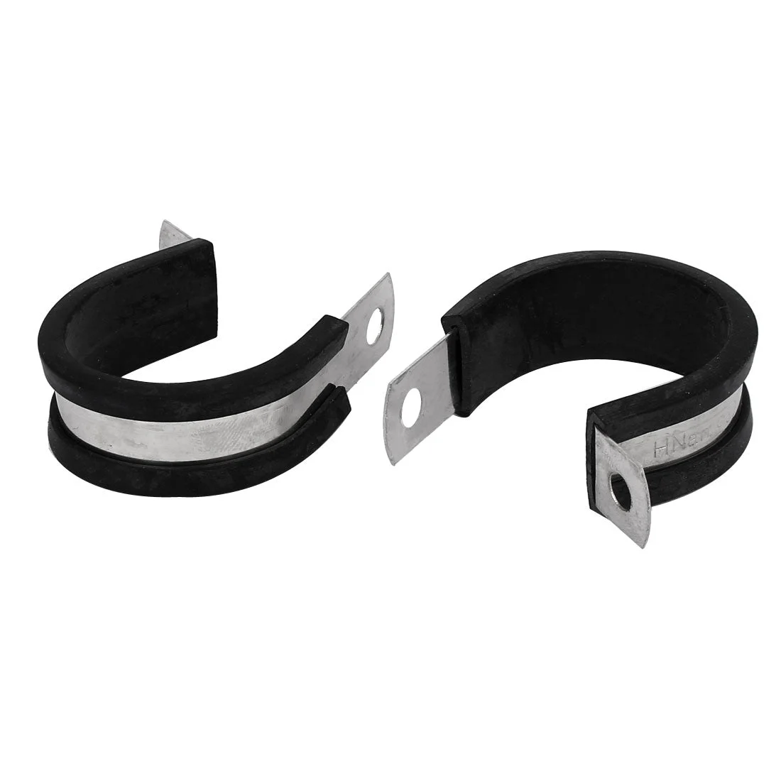 30mm Dia EPDM Rubber Lined P Clips Cable Hose Pipe Clamps Holder 2pcs