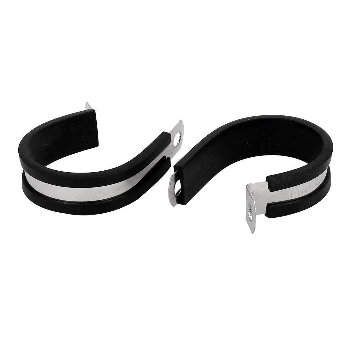 38mm Dia EPDM Rubber Lined P Clips Cable Hose Pipe Clamps Holder 2pcs