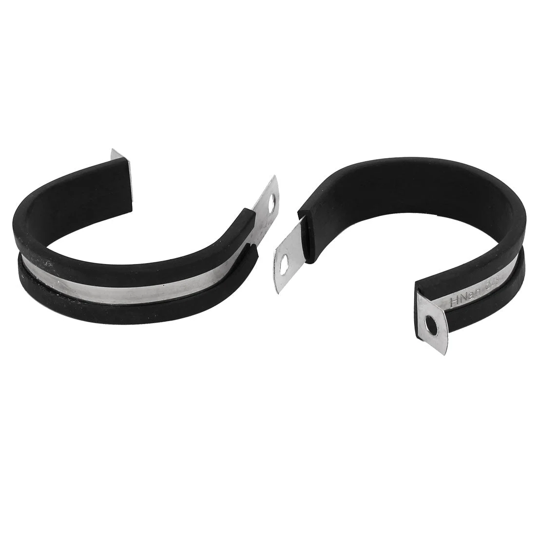 48mm Dia EPDM Rubber Lined P Clips Cable Hose Pipe Clamps Holder 2pcs