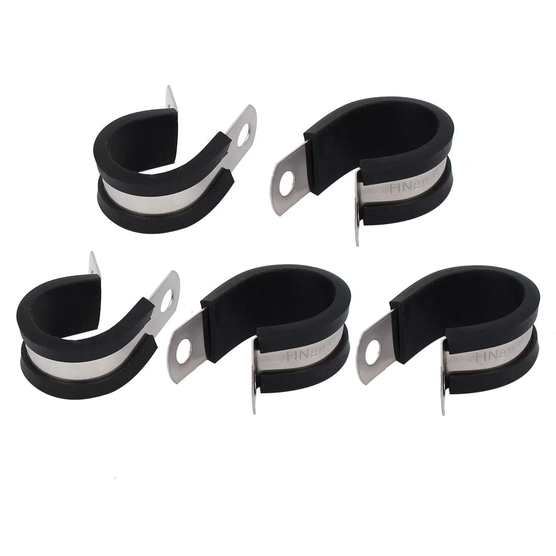22mm Dia EPDM Rubber Lined P Clips Cable Hose Pipe Clamps Holder 5pcs