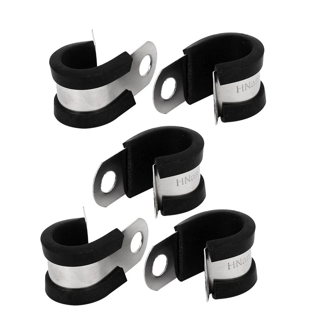 15mm Dia EPDM Rubber Lined P Clips Water Pipe Tube Clamps Holder 5pcs