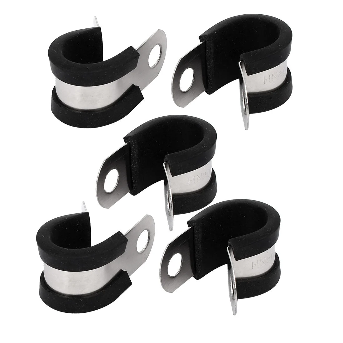 16mm Dia EPDM Rubber Lined P Clips Water Pipe Tube Clamps Holder 5pcs
