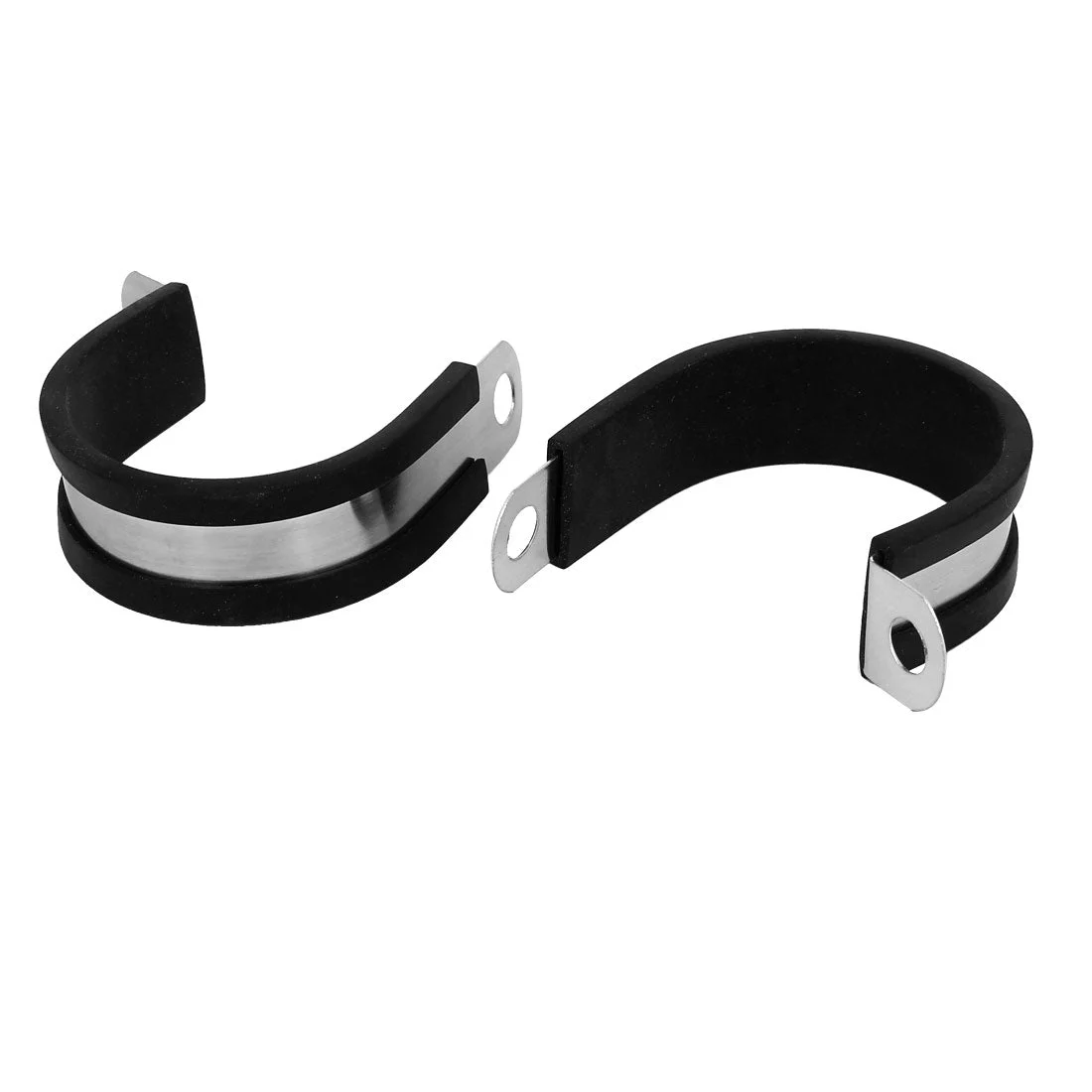 42mm Dia EPDM Rubber Lined P Clips Water Pipe Tube Hose Clamps Holder 2pcs