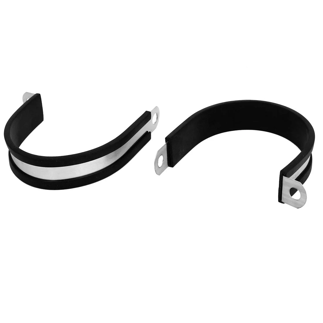 65mm Dia EPDM Rubber Lined P Clips Water Pipe Tube Hose Clamps Holder 2pcs