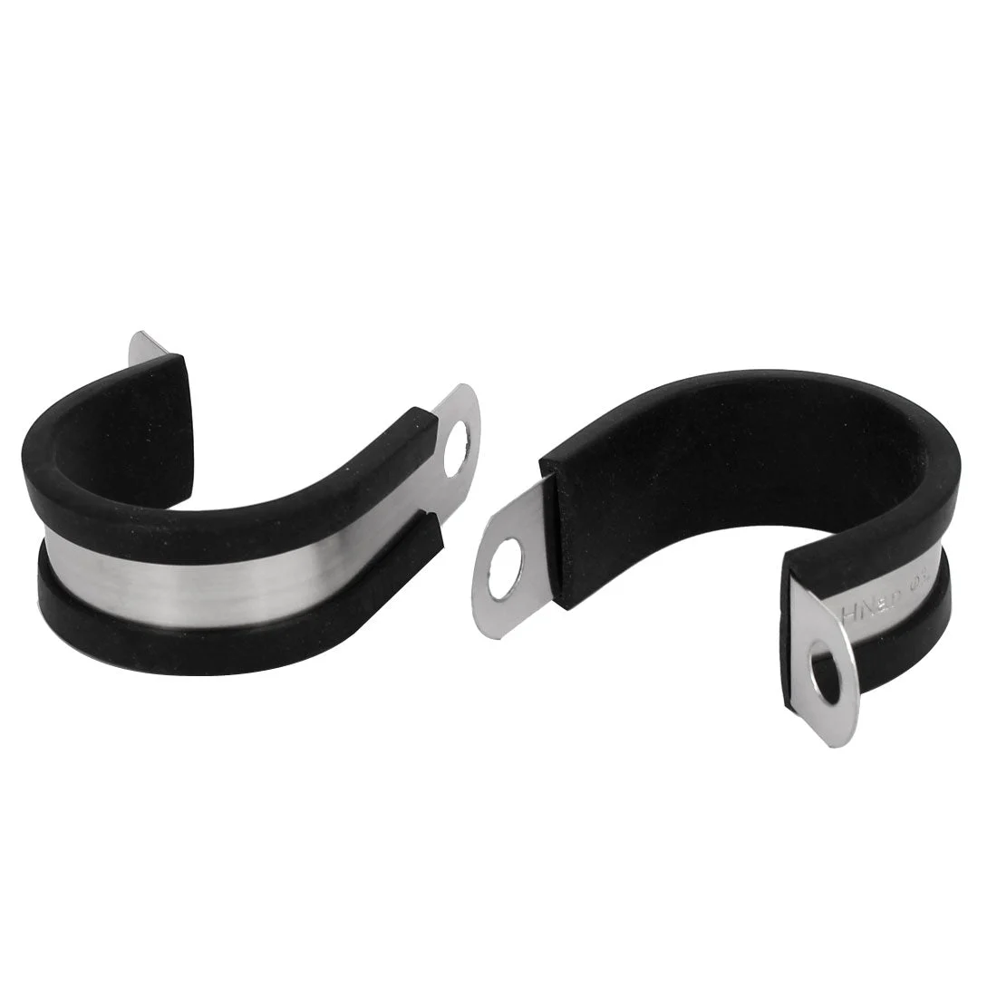 32mm Dia EPDM Rubber Lined P Clips Water Pipe Tube Clamps Holder 2pcs
