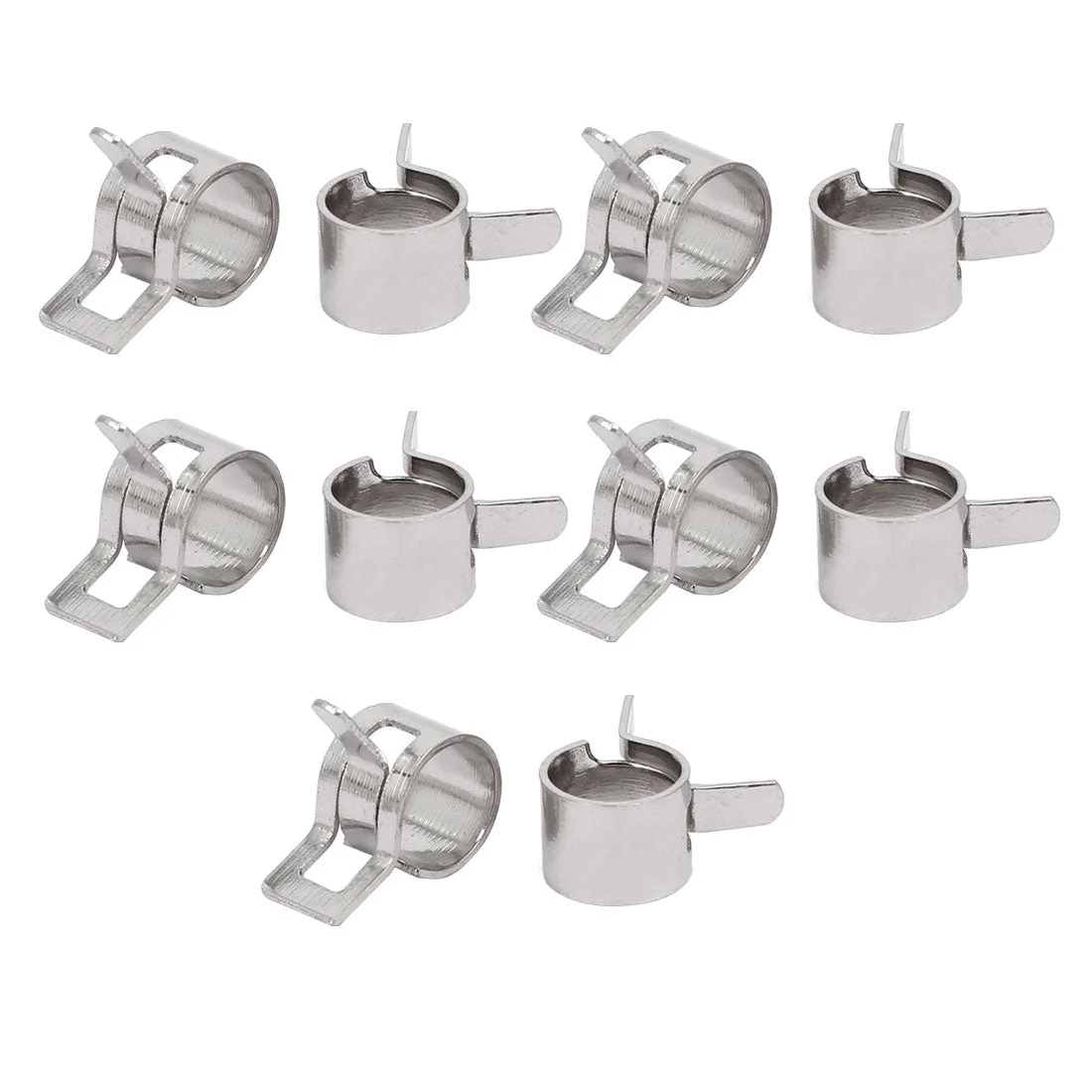 7mm Inner Dia Nickel Plated Spring Clip Water Pipe Fuel Line Hose Clamps 10pcs
