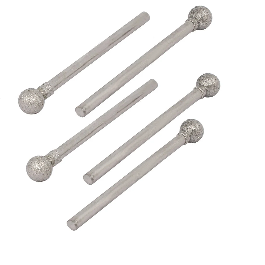 2.35mm Shank 5mm Dia Diamond Head Ball Shaped Grinding Mounted Point Bit 5pcs