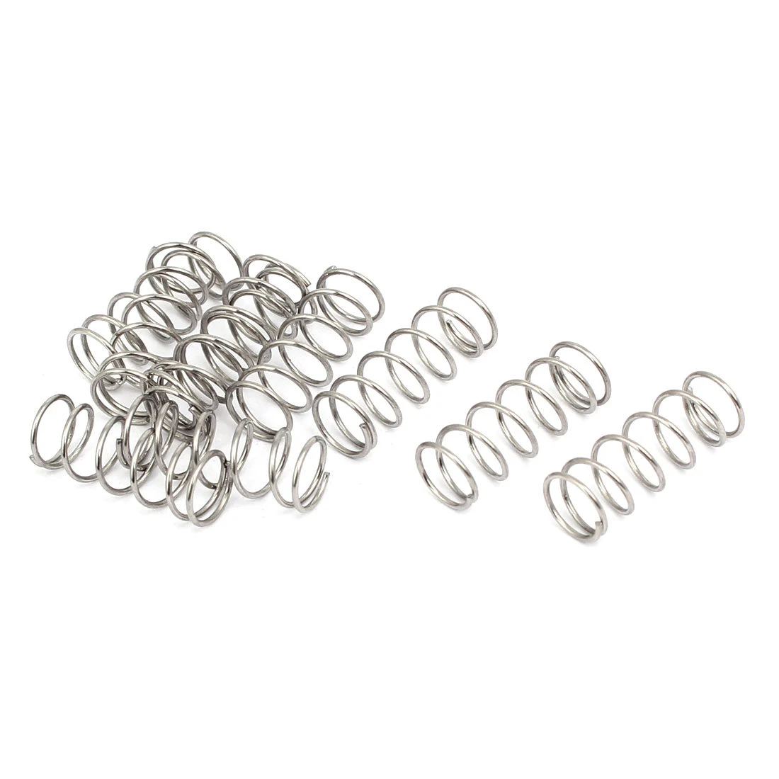 0.7mmx8mmx20mm 304 Stainless Steel Compression Springs Silver Tone 10pcs