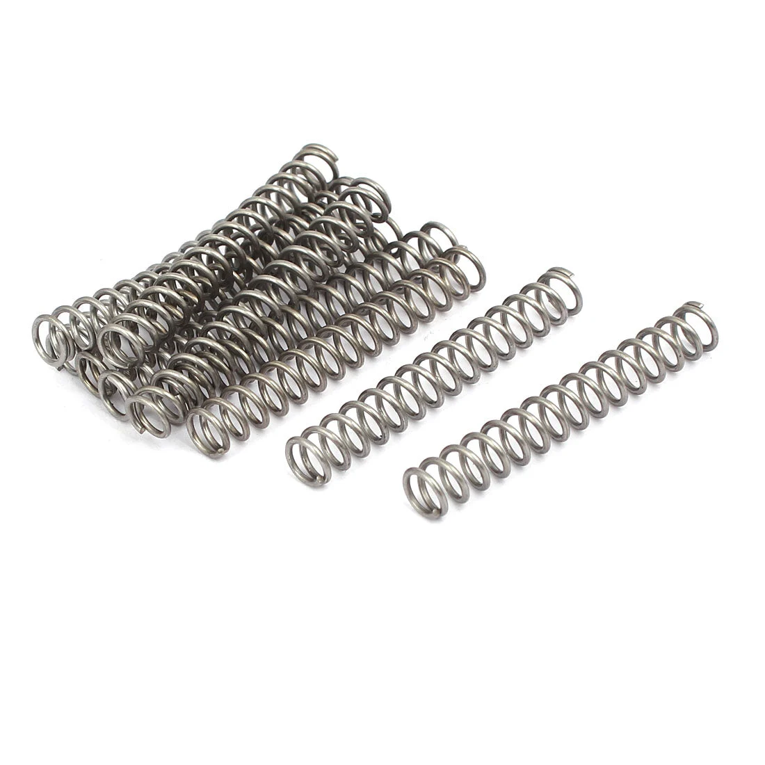 0.8mmx6mmx40mm 304 Stainless Steel Compression Springs Silver Tone 10pcs