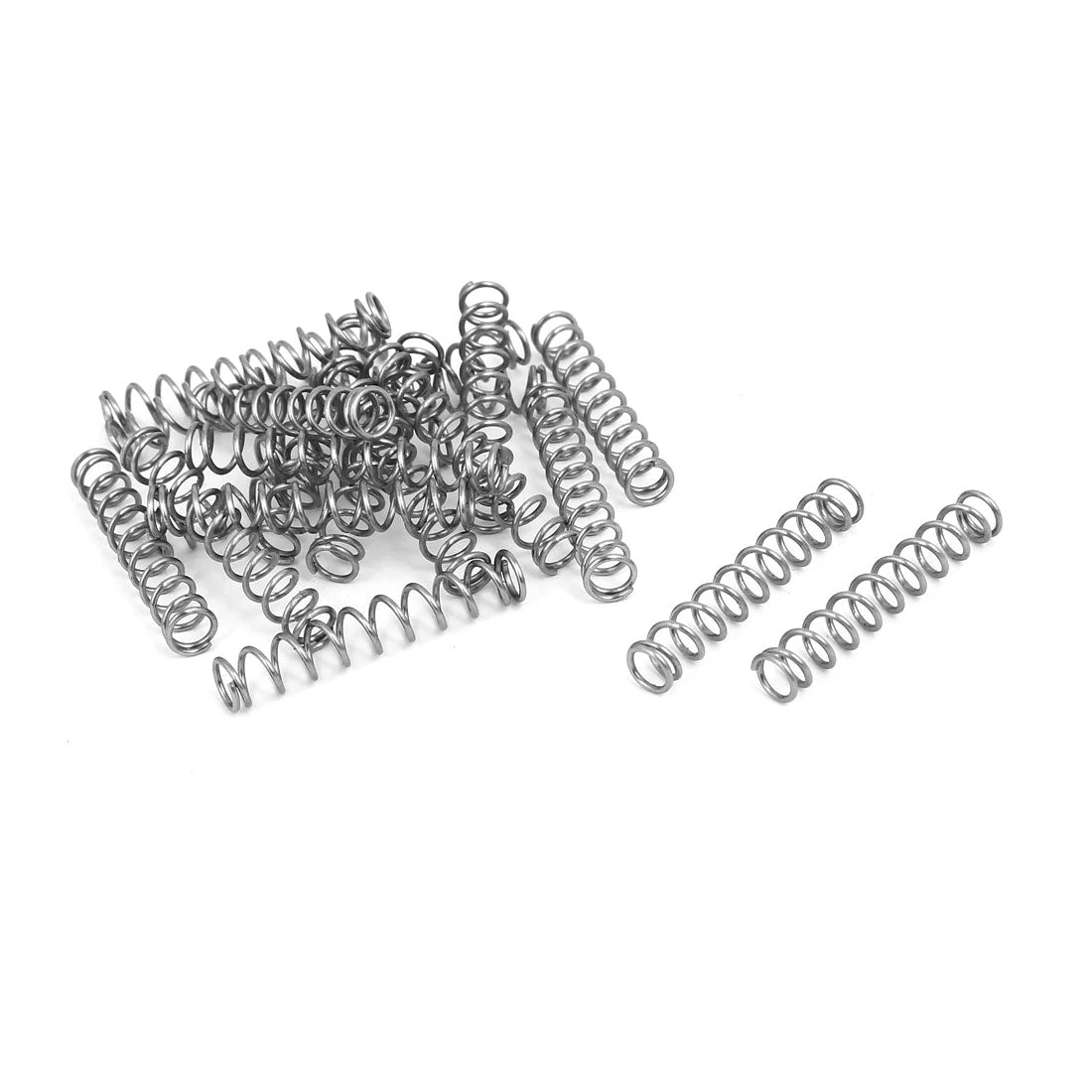 0.8mmx6mmx35mm 304 Stainless Steel Compression Springs Silver Tone 20pcs