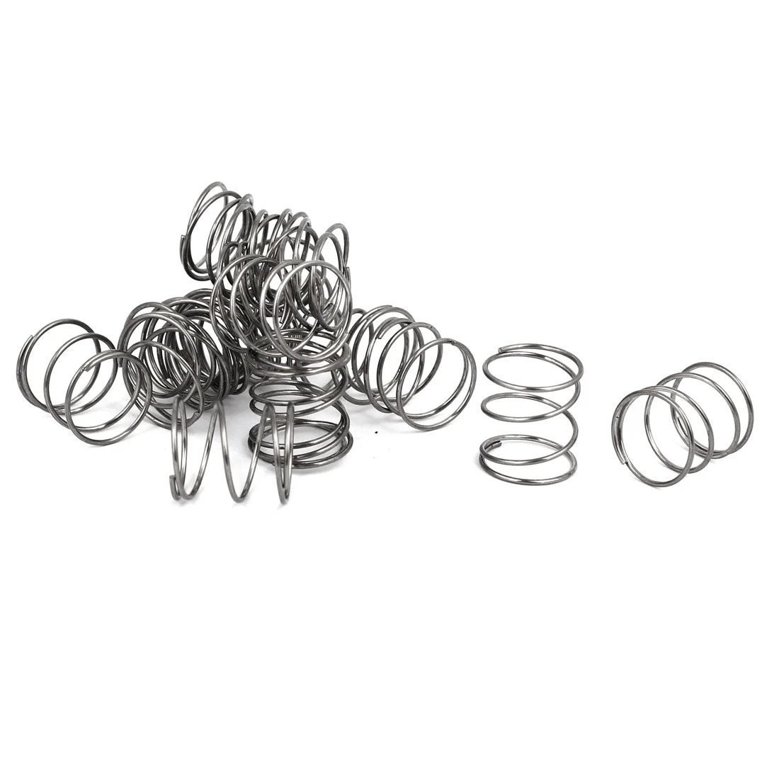 0.8mmx14mmx15mm 304 Stainless Steel Compression Springs Silver Tone 20pcs
