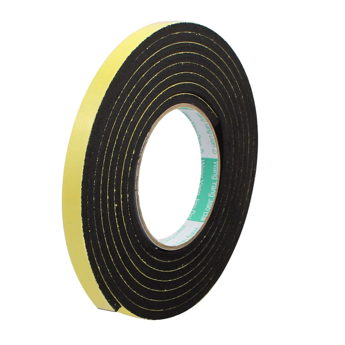 3Meter 12mm x 5mm Single-side Adhesive Shockproof Sponge Foam Tape Yellow Black