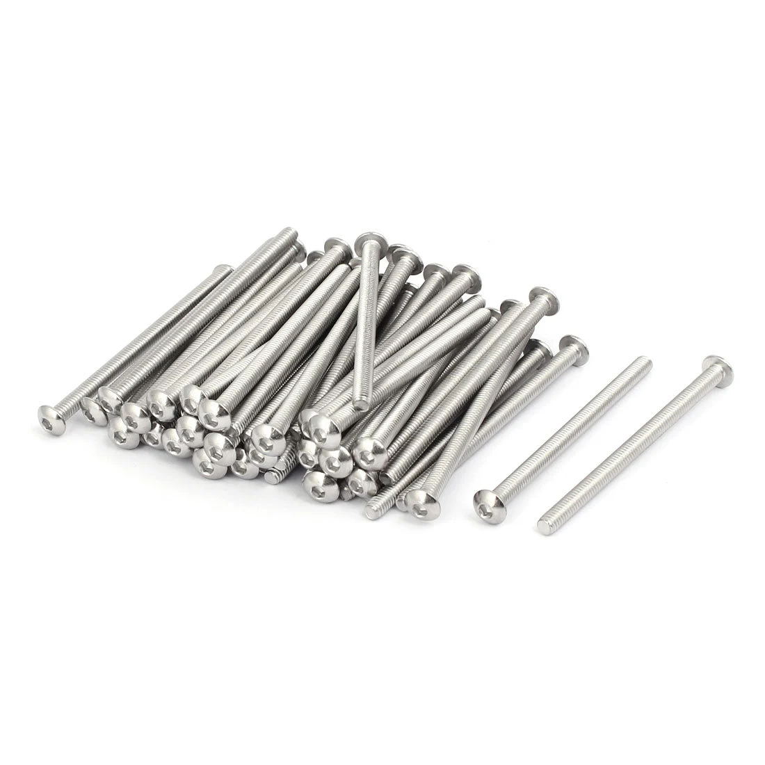 M4x60mm 304 Stainless Steel Button Head Hex Socket Cap Screws Bolts 55pcs