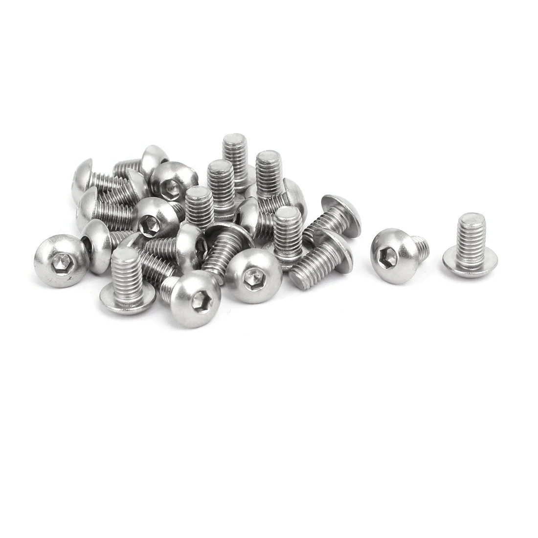 M5x8mm 304 Stainless Steel Button Head Hex Socket Cap Screws Bolts 25pcs