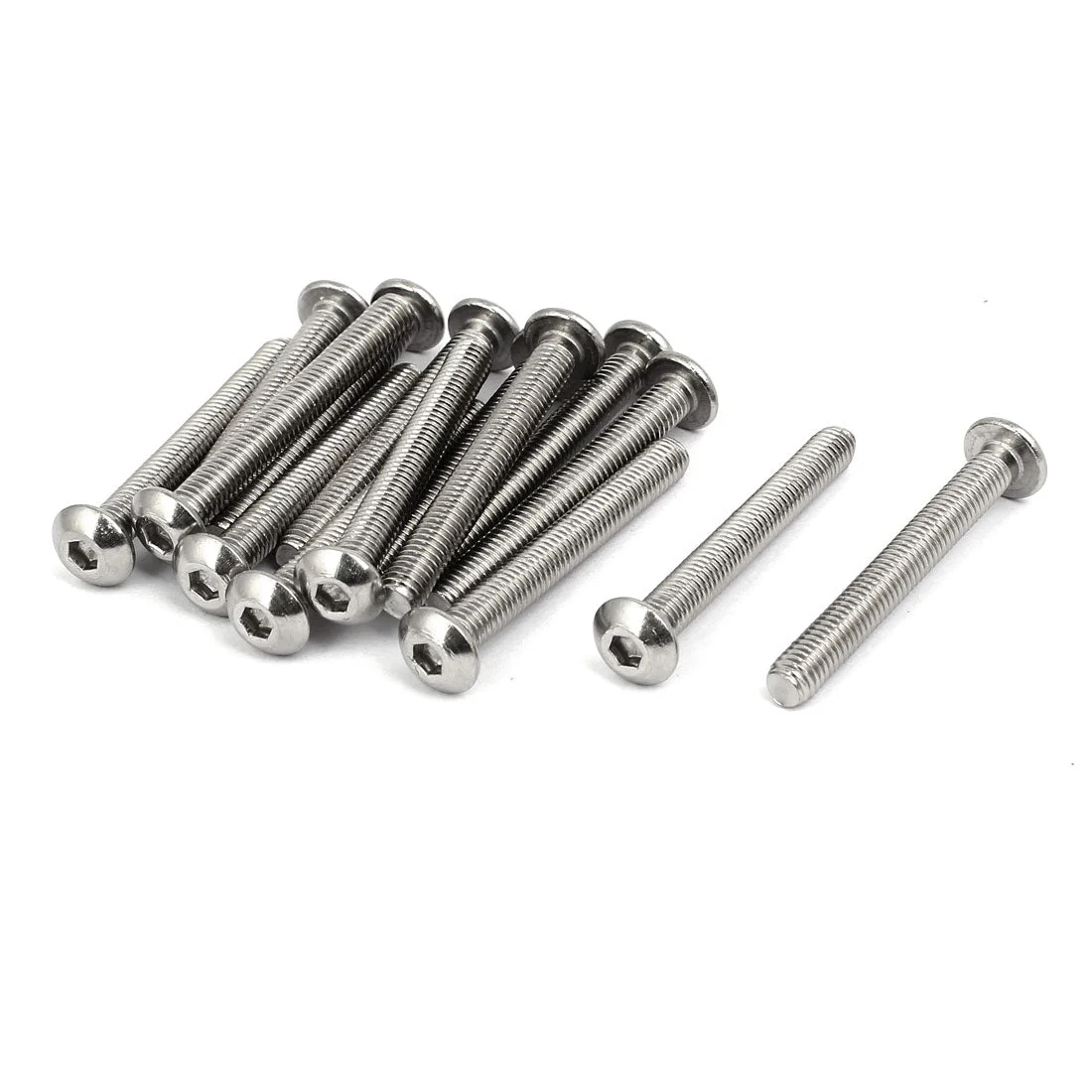 M5x40mm 304 Stainless Steel Button Head Hex Socket Cap Bolts 15pcs