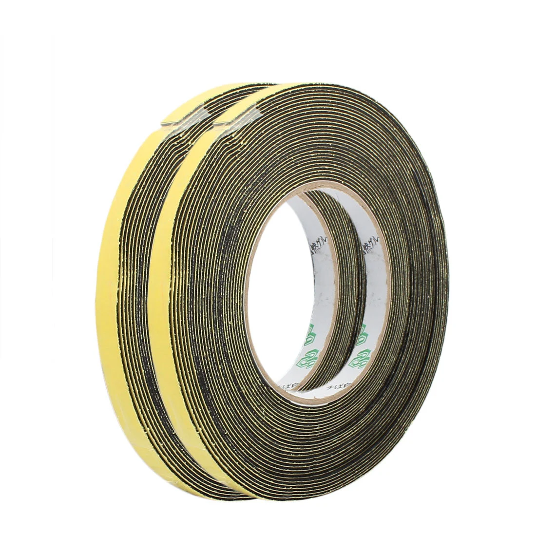 2Pcs 1cm Width 1mm Thickness Single Side Sponge Foam Tape Black 10 Meter Length