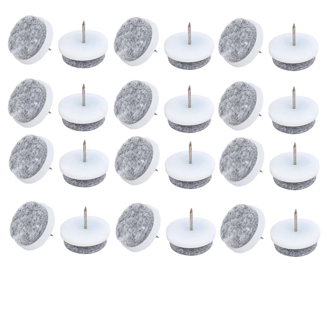 28mm Dia Nail-on Anti-Sliding Felt Pad 24pcs for Wooden Furniture Chair Table Leg Feet