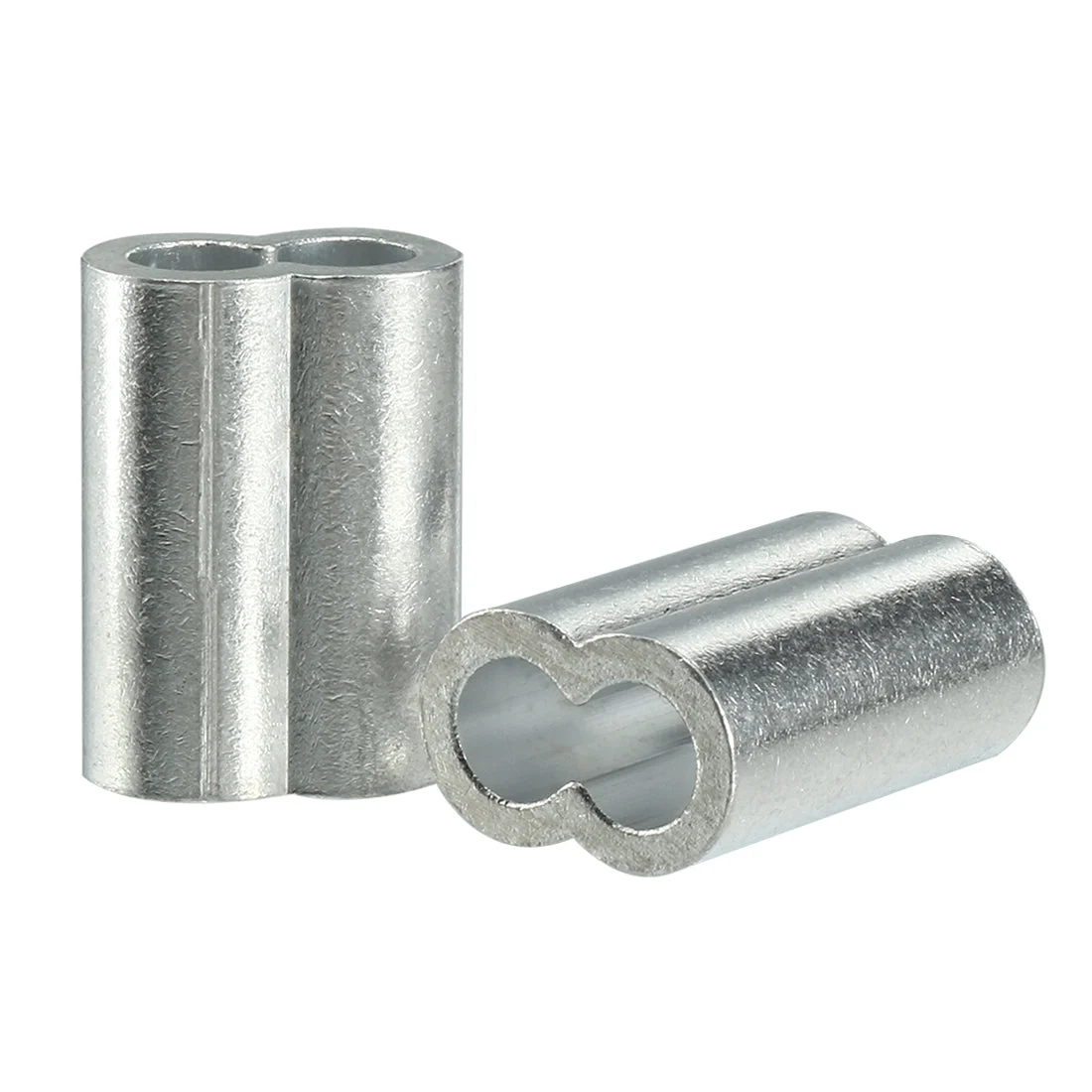 Aluminum Crimping Loop Sleeve Double Barrel for 5/32" - 3/16" Wire Rope Pack of 25