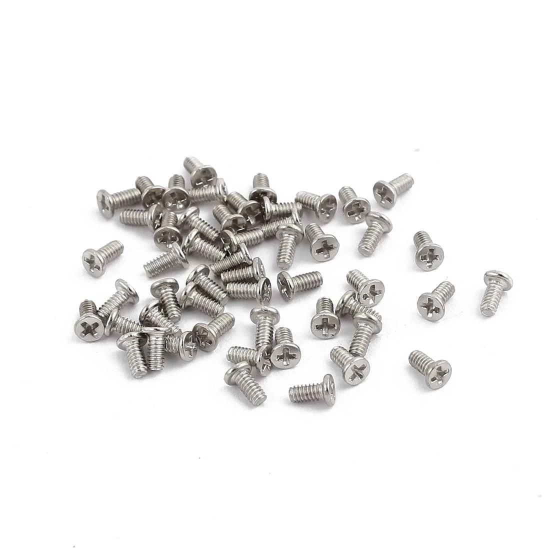 50Pcs M1.6 x 3mm Stainless Steel Countersunk Flat Head Phillips Machine Screw