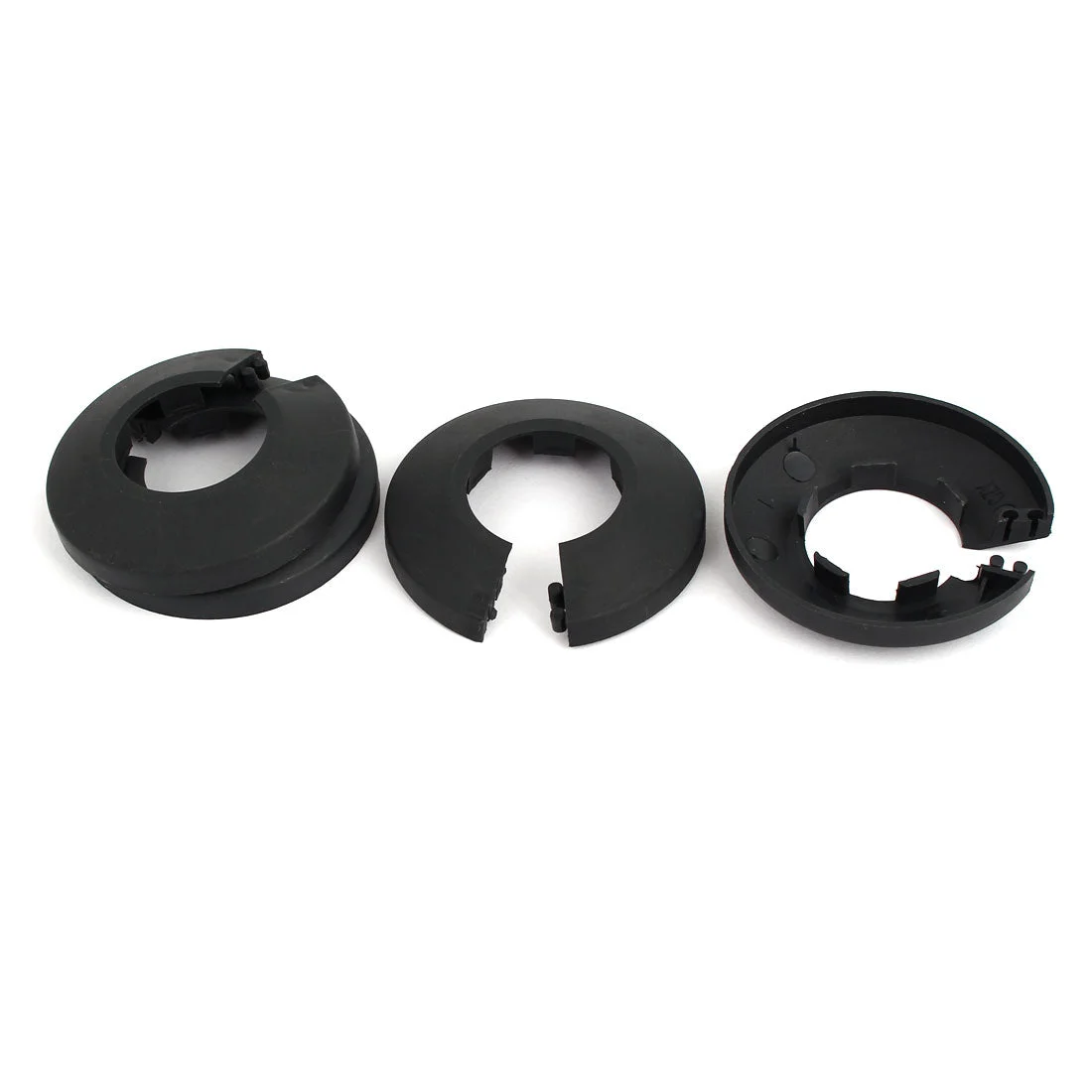 25mm Plastic Wall Flange Radiator Water Pipe Cover Black 4pcs