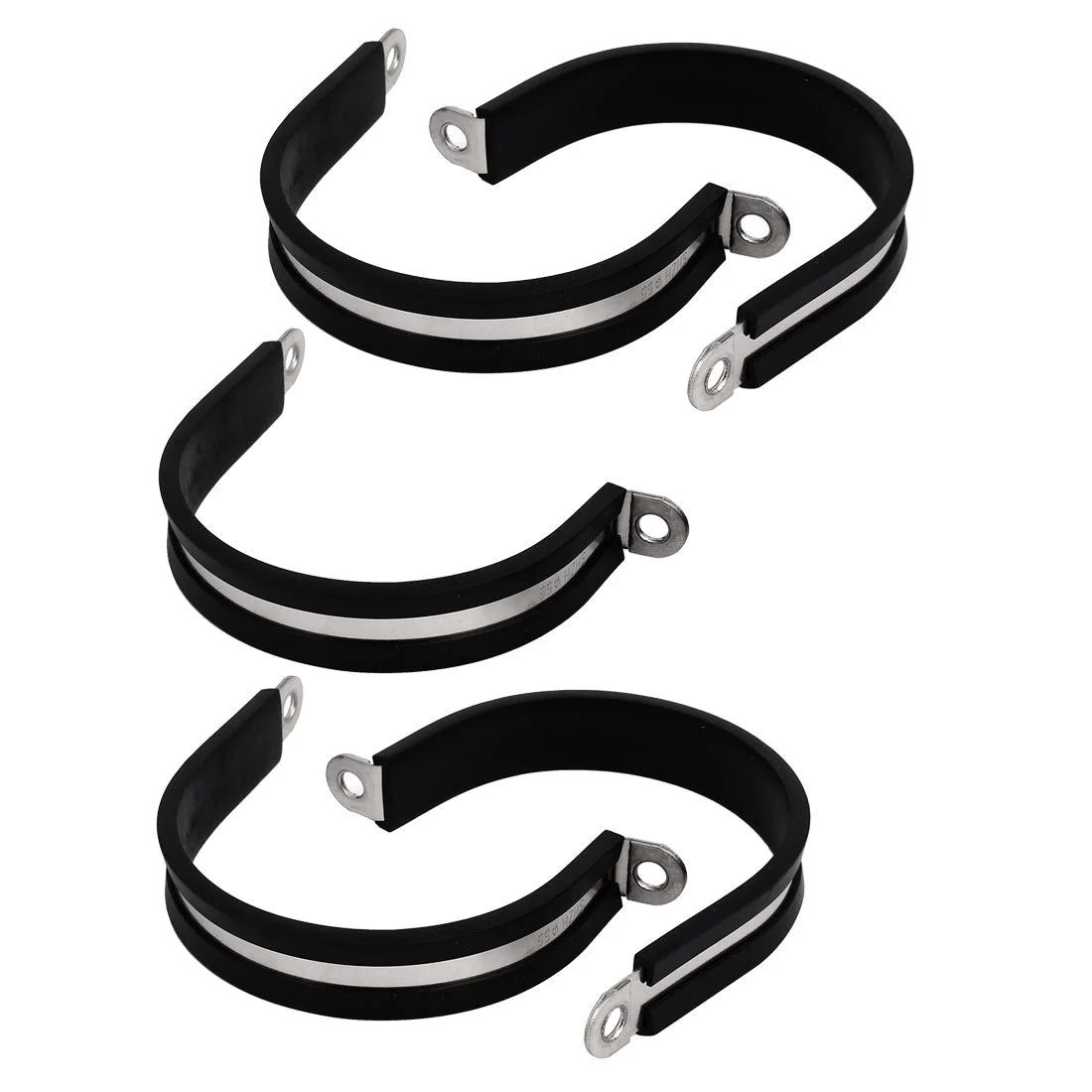 55mm Dia EPDM Rubber Lined P Clips Cable Hose Pipe Clamps Holder 5pcs