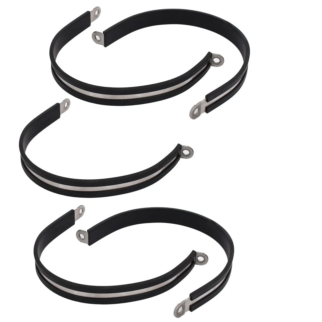 90mm Dia EPDM Rubber Lined P Clips Cable Hose Pipe Clamps Holder 5pcs