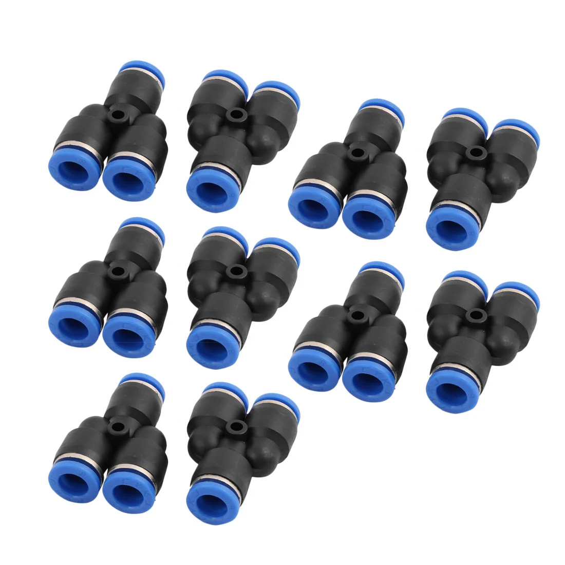 10Pcs 8mm Dia Y Type 3 Ways Tube Hose Pneumatic Air fitting Push in Connector