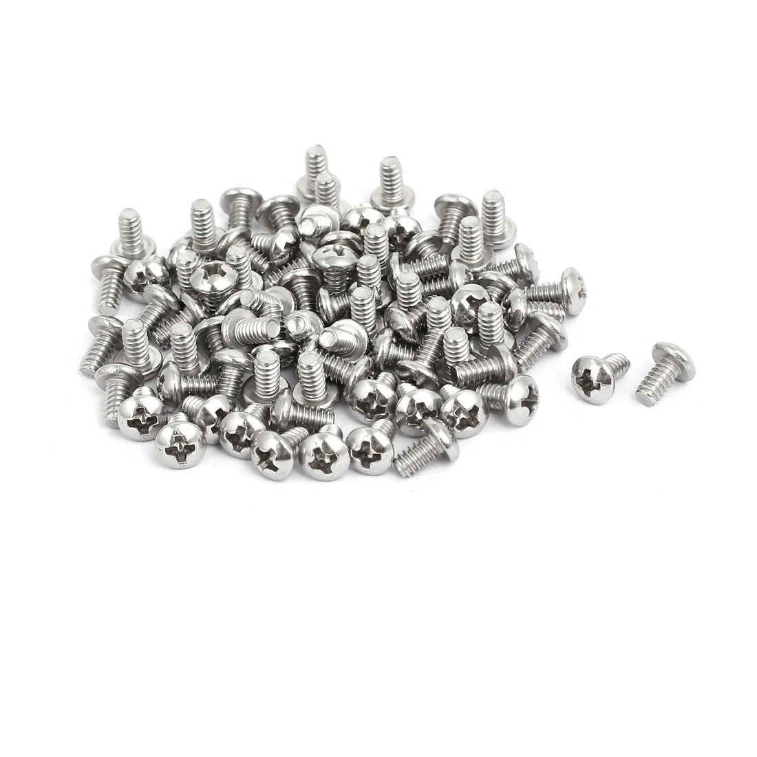 6#-32 x 1/4-inch 304 Stainless Steel Phillips Pan Head Machine Screw Bolt 80pcs
