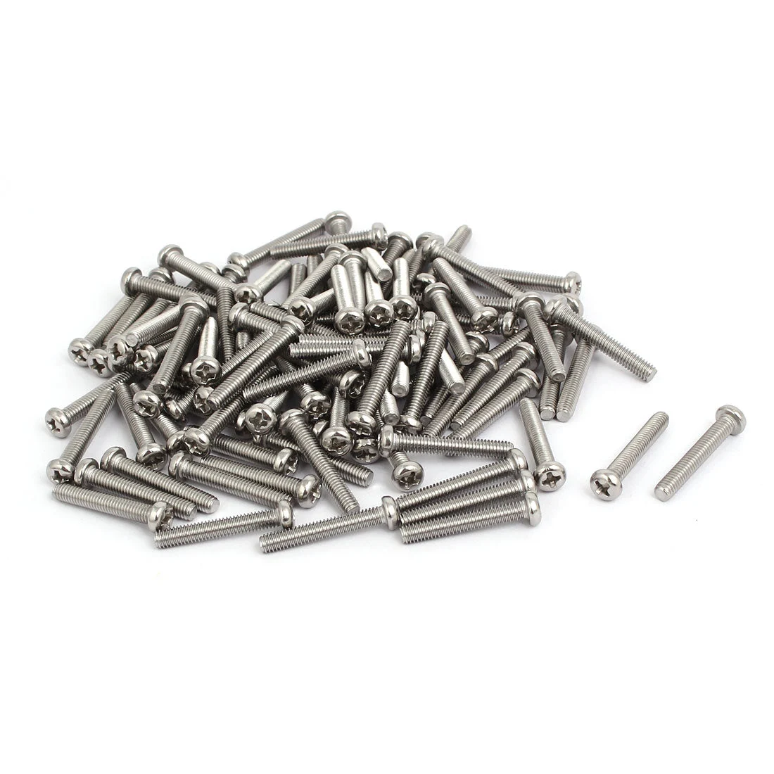 M4 x 25mm 304 Stainless Steel Phillips Round Head Machine Screws Bolt 100pcs