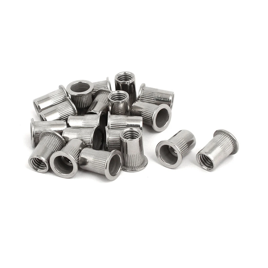 M10 304 Stainless Steel Flange Blind Rivet Nut Insert Silver Tone 20pcs