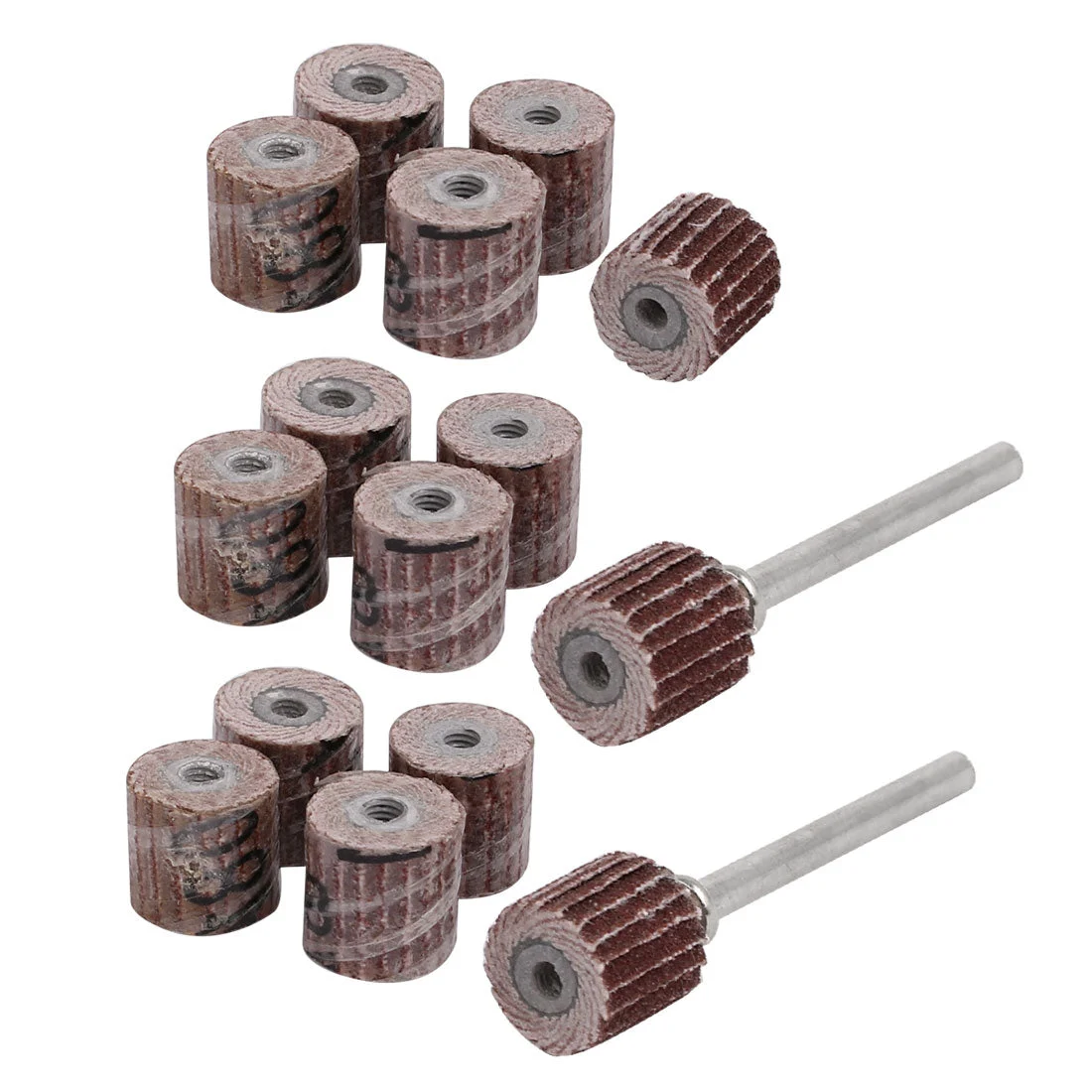15pcs 10mm Dia 180 Grit Sandpaper Flap Sanding Wheel Grinding Head w Mandrels