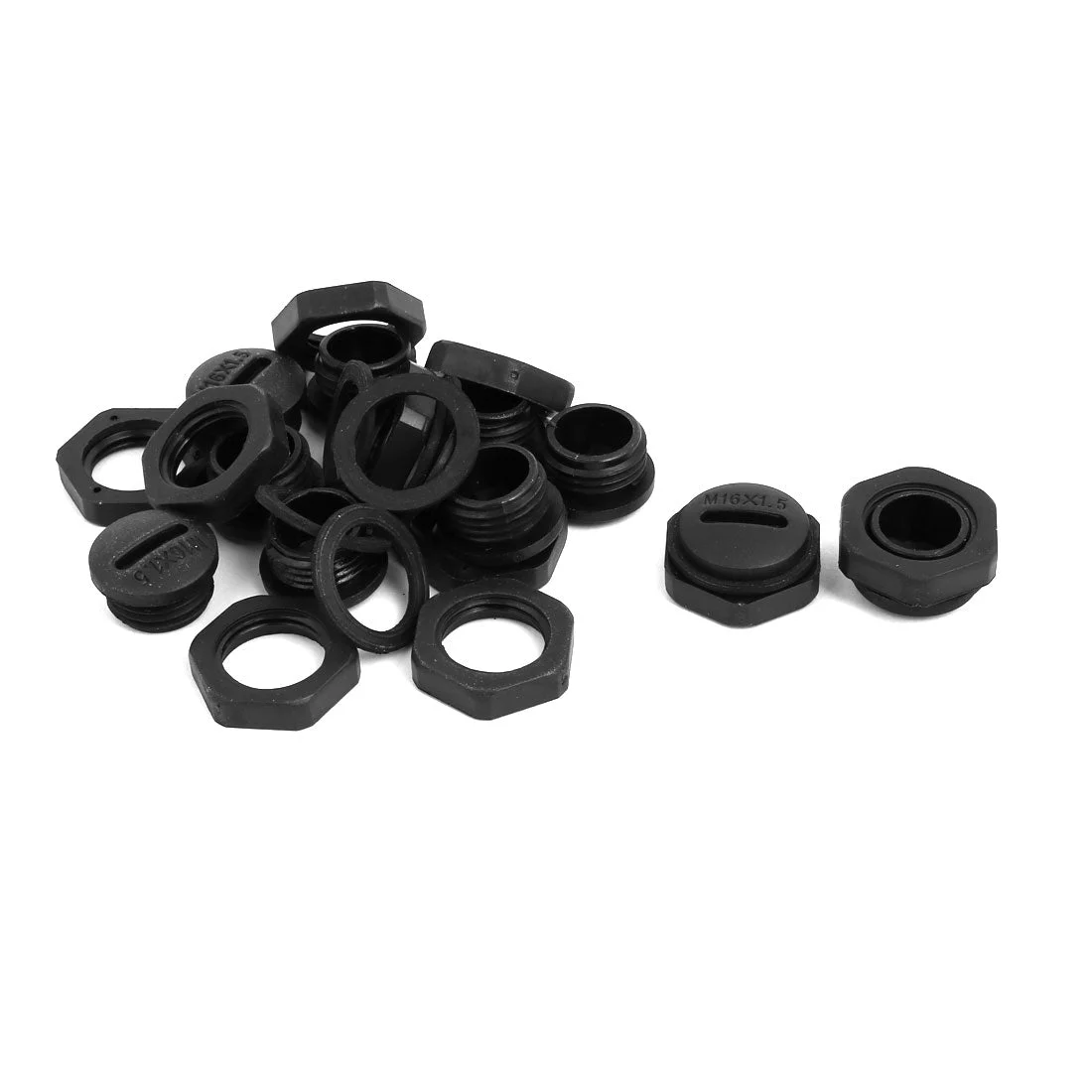 M16 Nylon Male Threaded Cable Gland Screw End Cap Cover Black 10pcs