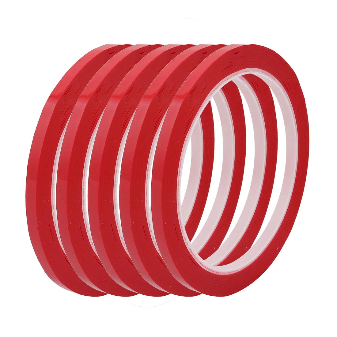 5 Pcs 5mm Wide 50 Meters Long PET Self Adhesive Electrical Insulation Tape Red