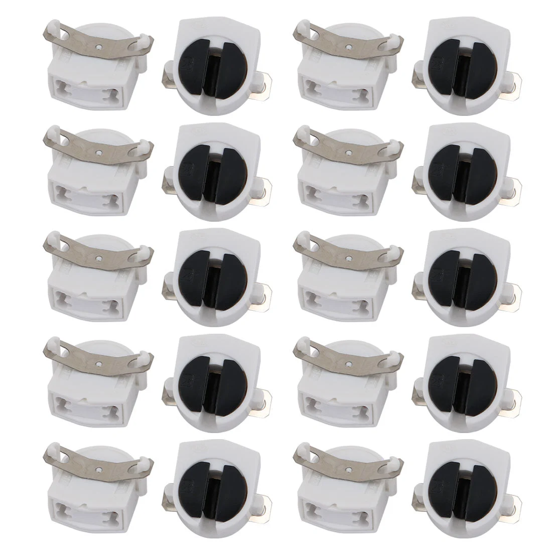 20 Pcs AC500V 2A G5-F288A T5 Light Socket G5 Base Fluorescent Lamp Holder White