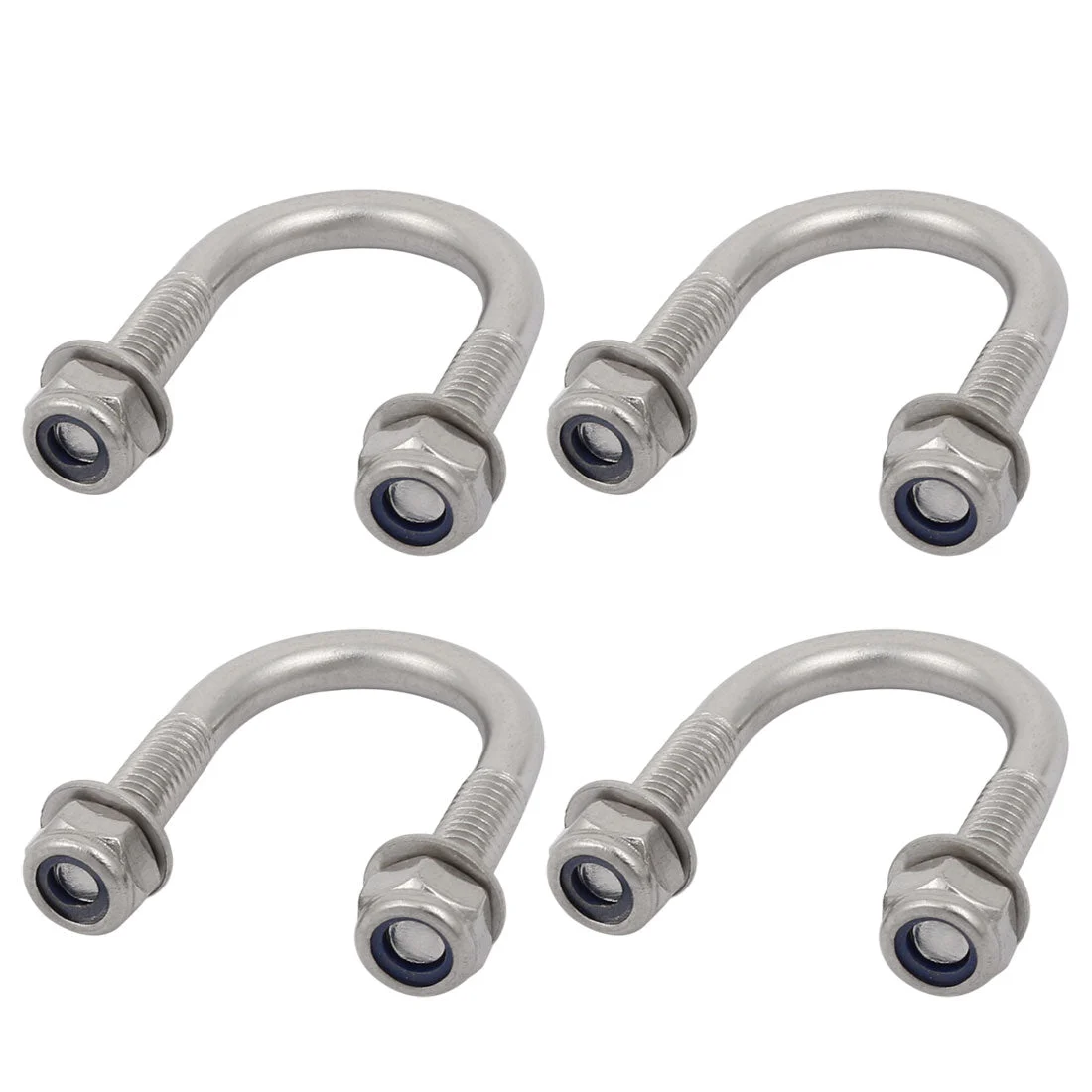 4pcs M6 Thread 304 Stainless Steel Round Bend U Bolt for 20mm Pipe Outer Dia