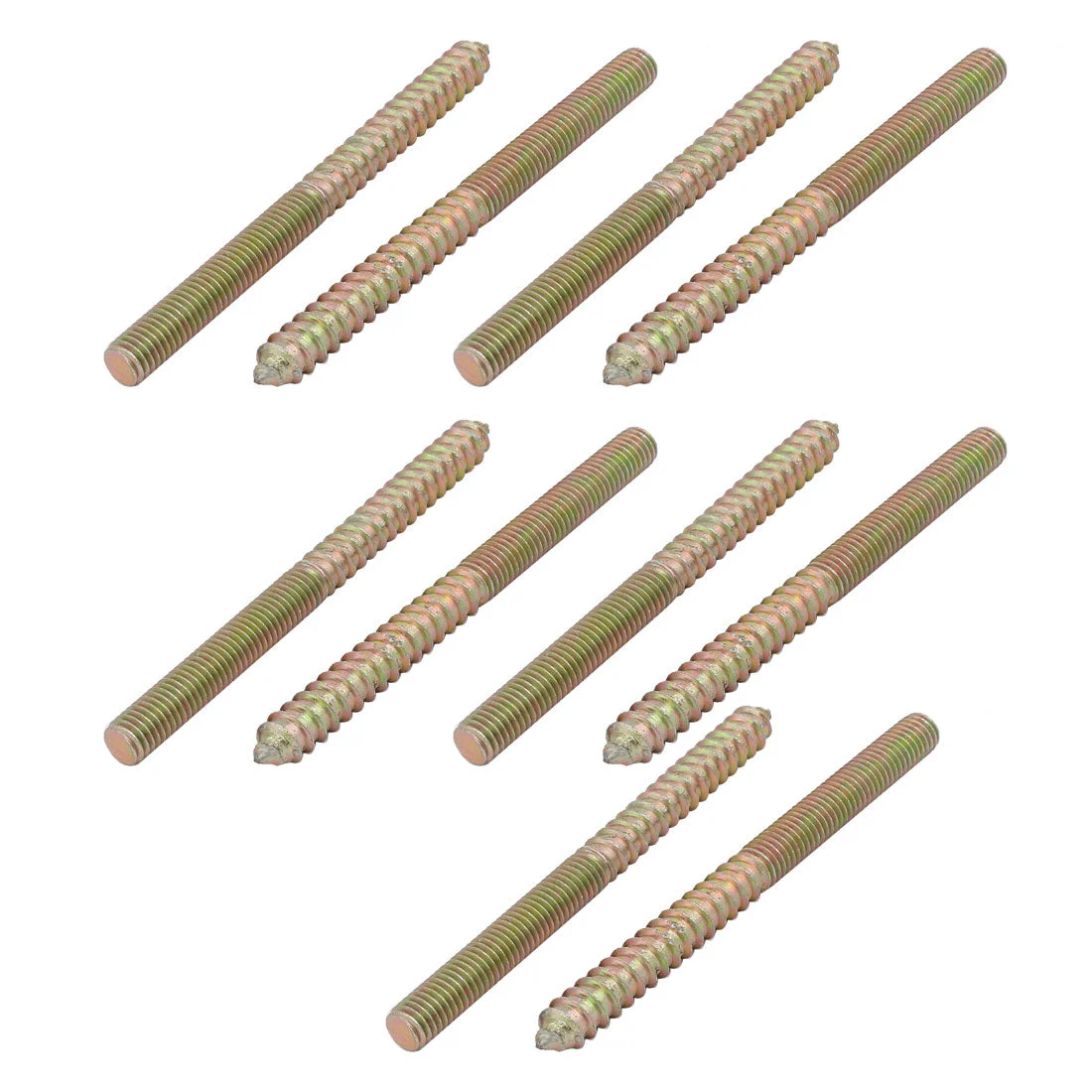 M8x100mm Carbon Steel Zinc Plated Hanger Bolt 10pcs