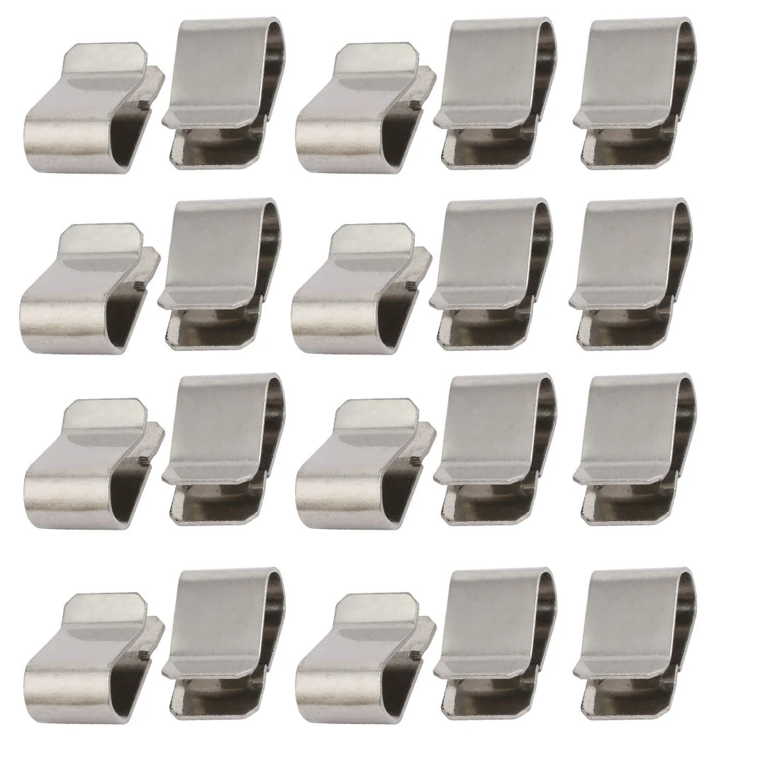 20pcs Stainless Steel Spring U Clip Silver Tone 21.4mm x 12mm
