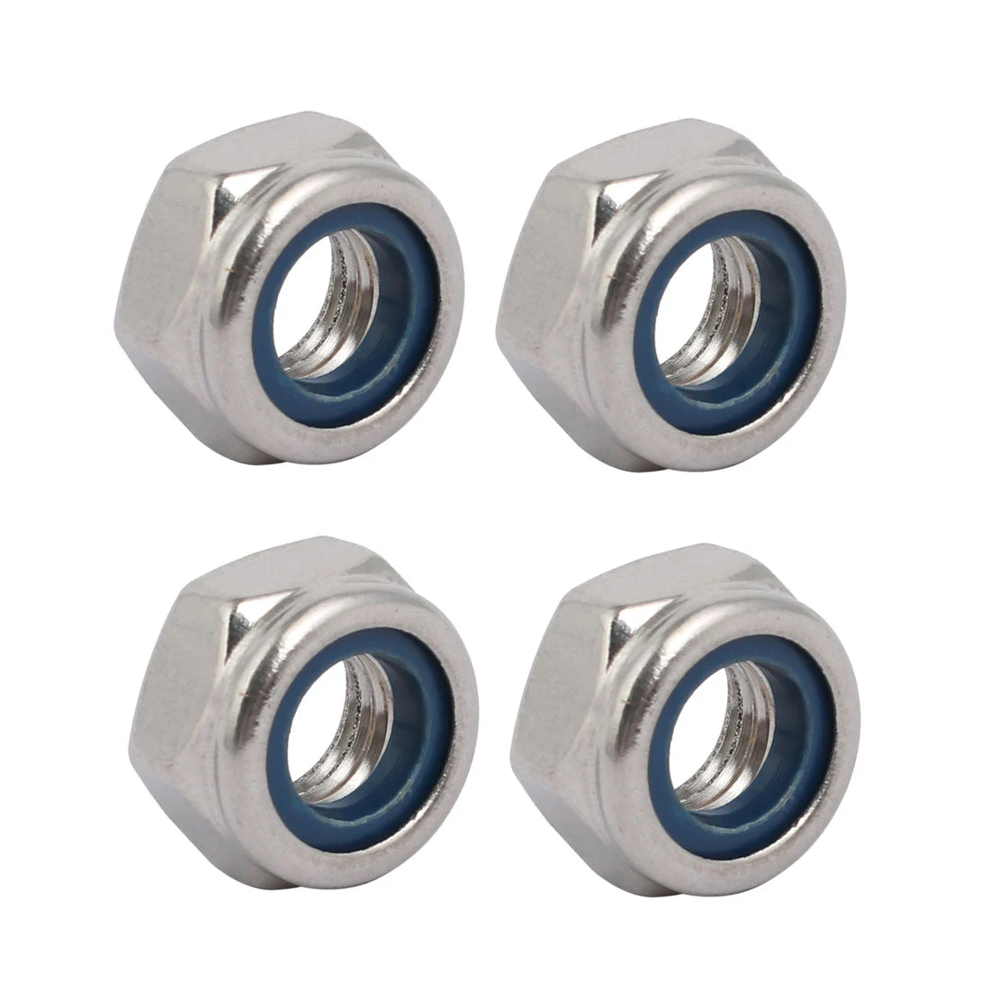 4pcs M10 x 1.5mm Pitch M Thread 304 Stainless Steel Left Hand Lock Nuts