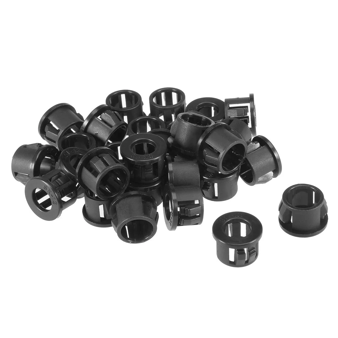 Uxcell 28pcs 13mm Mounted Dia Cable Hose Snap Bushing Grommet Protector Black