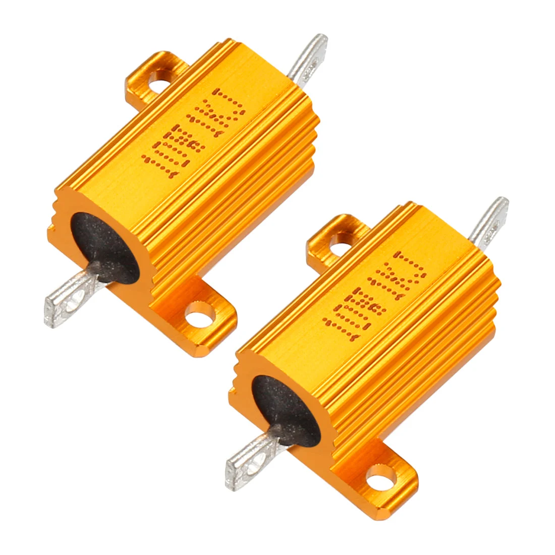 2 Pcs Aluminum Case Resistor 10W 1K Ohm Wirewound for LED Converter with Rod Post 10W1KRJ