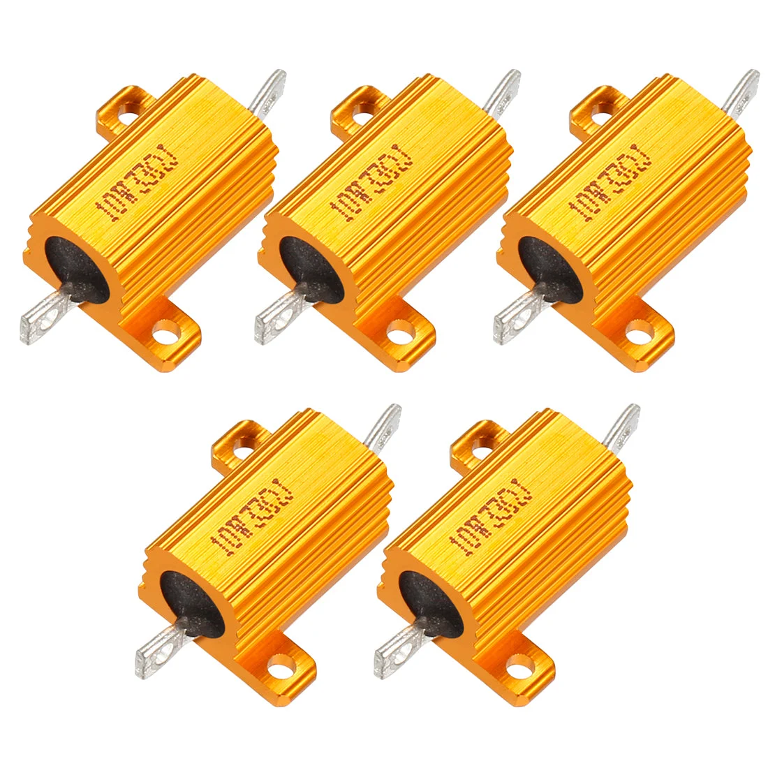 5 Pcs Aluminum Case Resistor 10W 33 Ohm Wirewound for LED Converter Rod Post